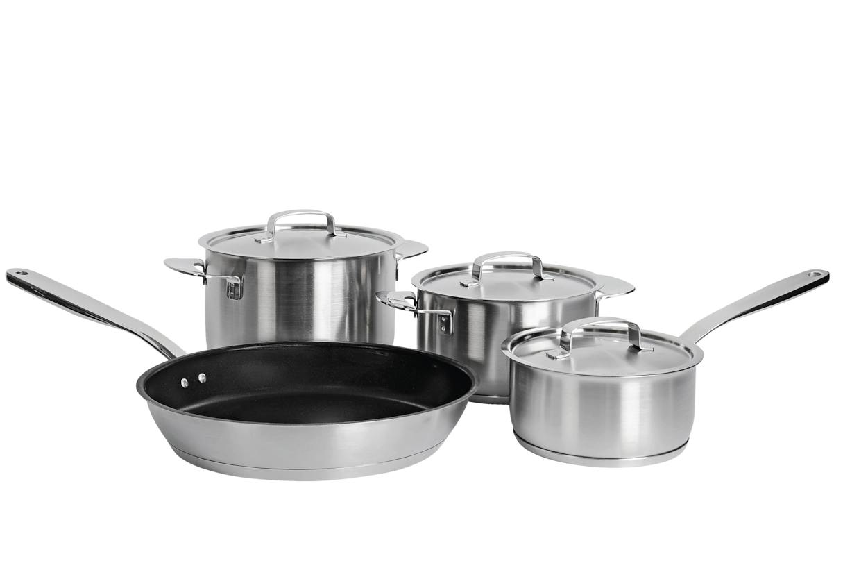 Комплект посуды All Steel с логотипом Miele 4 предмета KMTS 5704-2 Miele купить в Кемерове | Всегда в наличии! | Артикул 11945190 | Официальный сайт